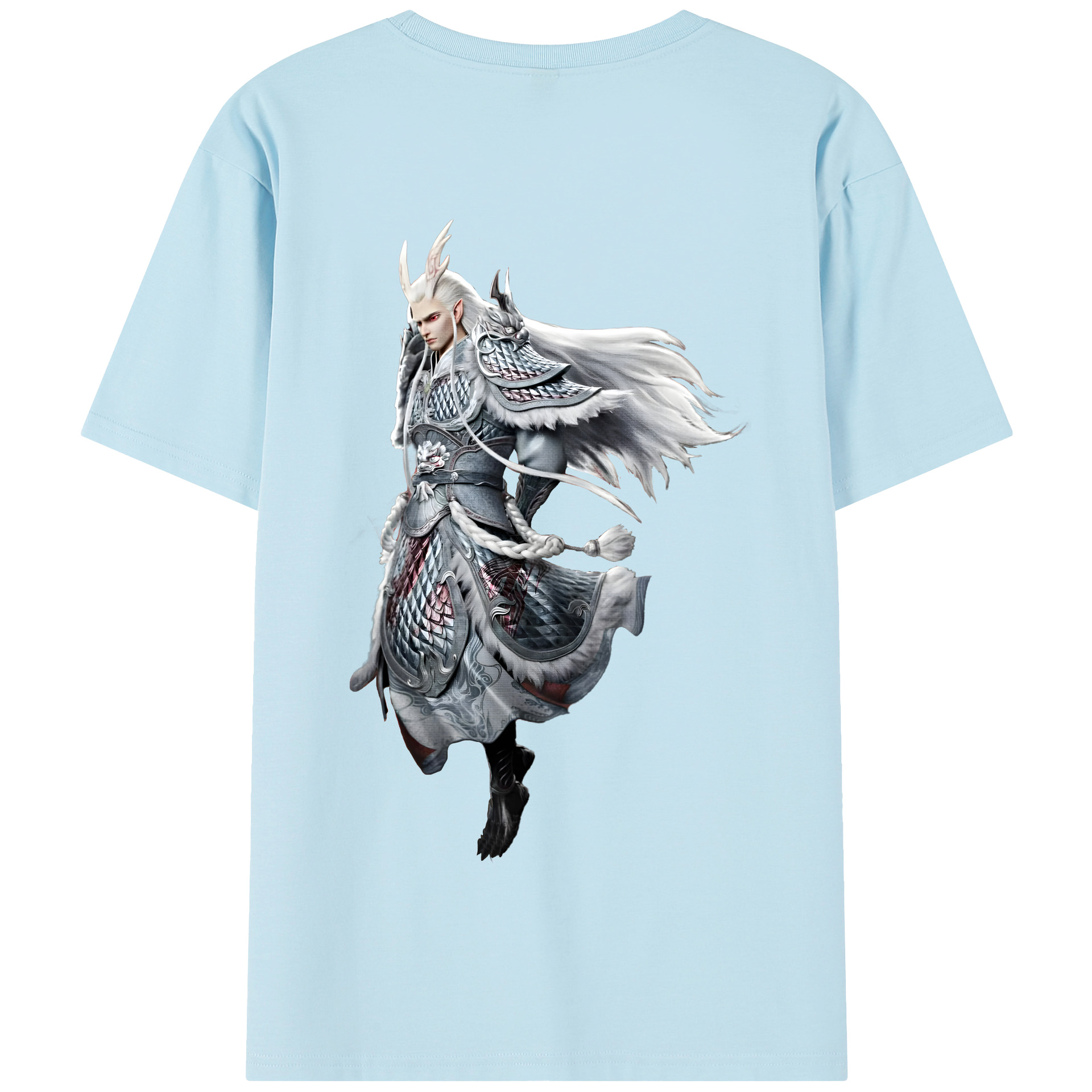 （画像用） Ne Zha 2 ナタ 魔童の大暴れ 綿100％半袖Tシャツ（背面プリント）